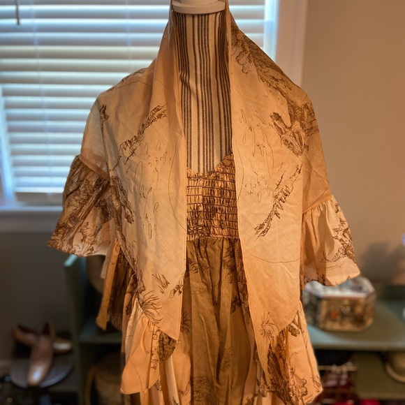 Vintage sleeveless maxi dress with smocked bodice and full skirt - Picture 7 of 9